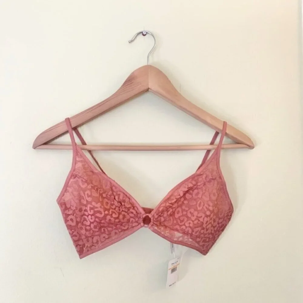Free People Toni Lace Bralette in Allure Pink Size S NWT